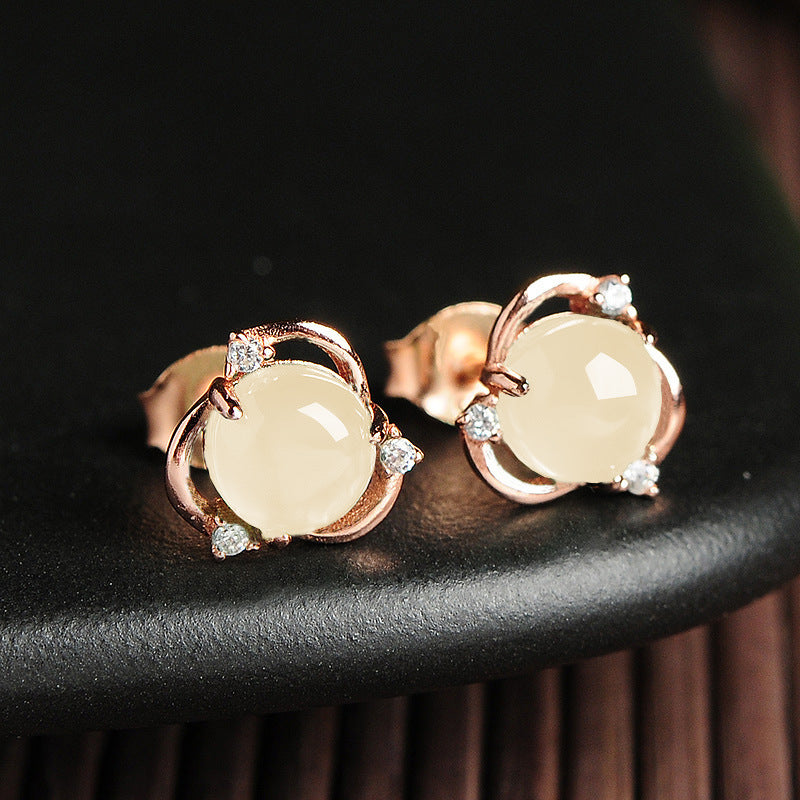 【Limit 1pc per user】Round Floral Agate Earrings
