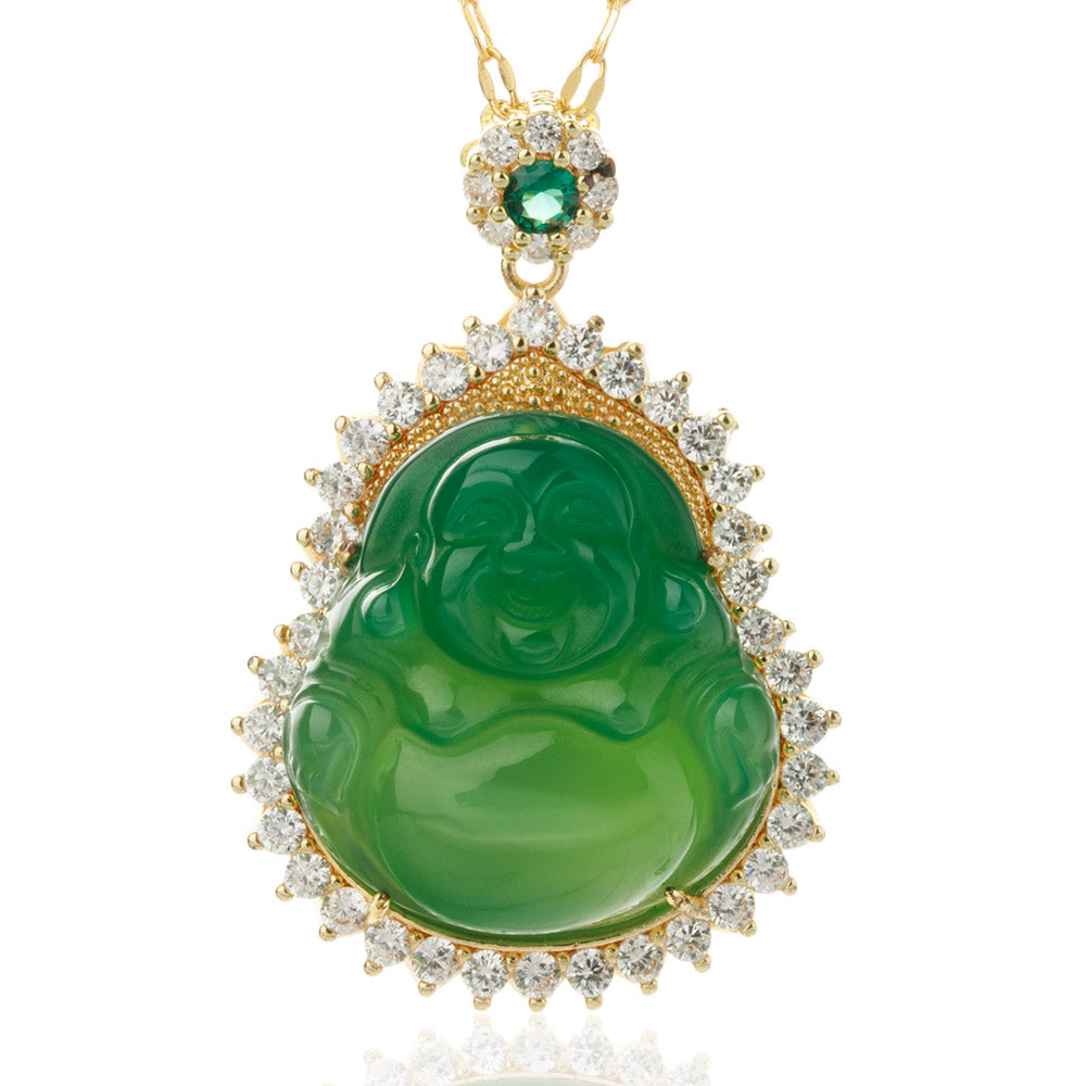 【Chalcedony】Maitreya Buddha Necklace