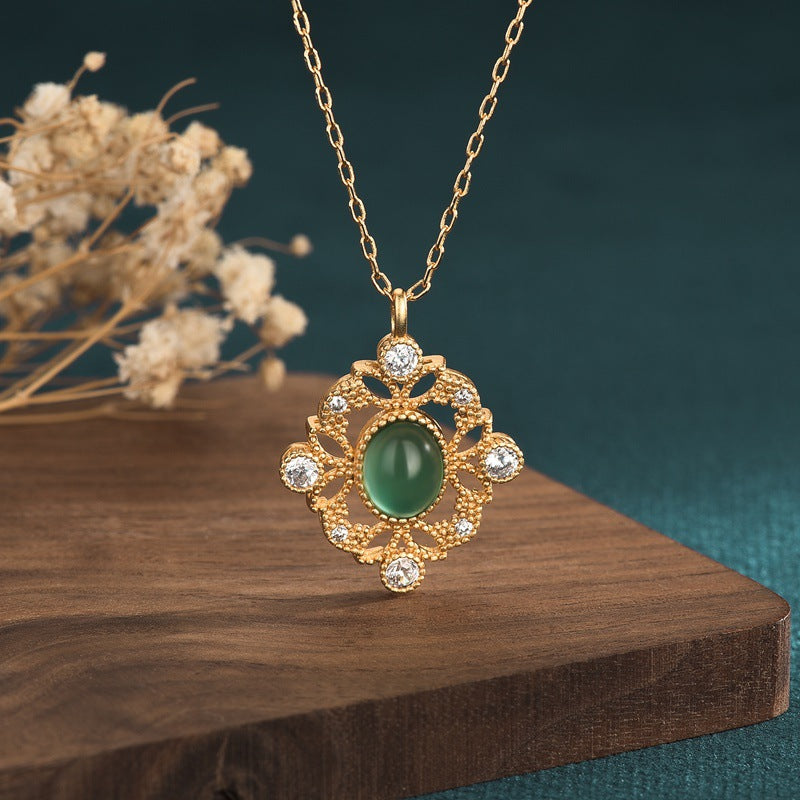 【Quartzite Jade】Floral Necklace