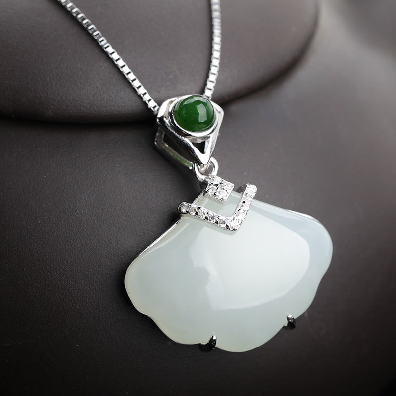 【Hetian Jade】S925 Silver Antique Hetian Jade Necklace