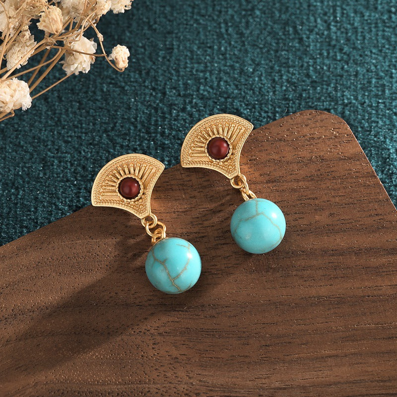 Bead Turquoise Earrings