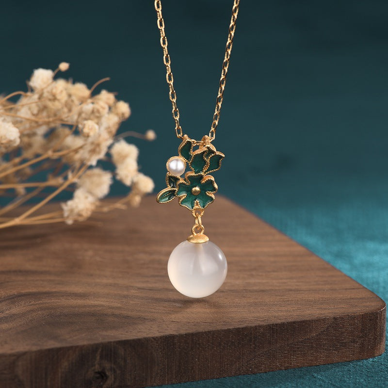 【Quartzite Jade】White Bead Necklace