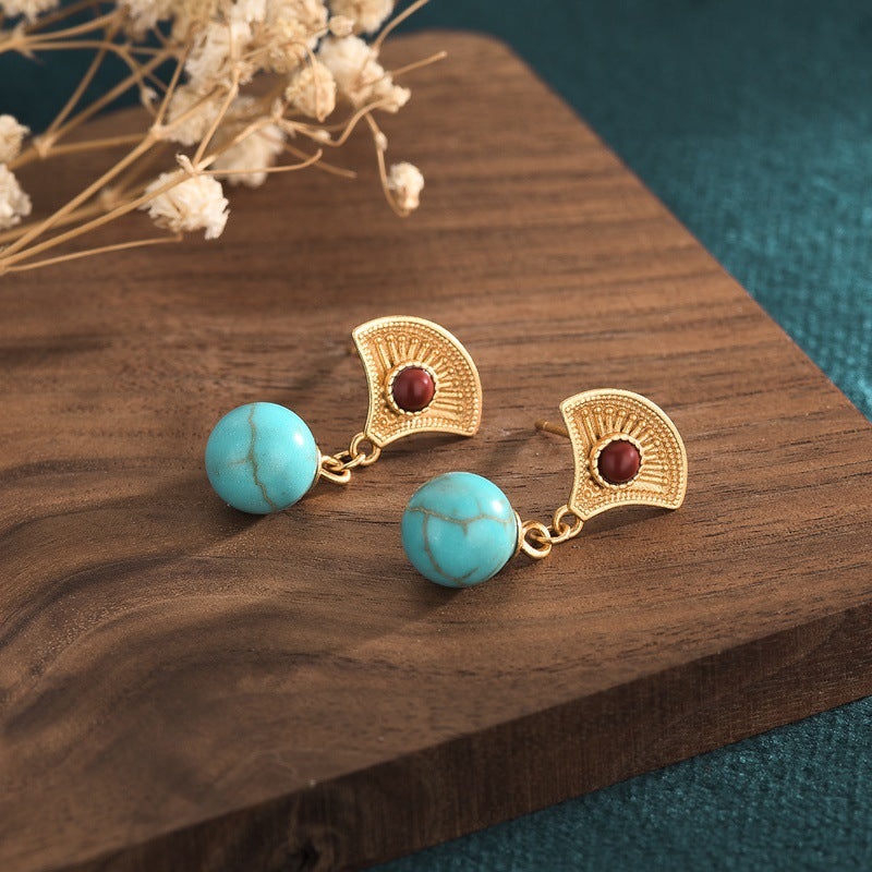 Bead Turquoise Earrings