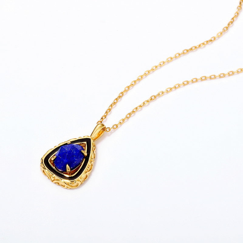 【Lapis Lazuli】S925 Silver Geometric Necklace
