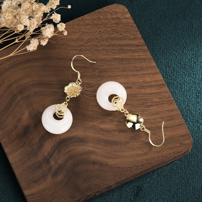 【Quartzite Jade】Jade Circle Earrings