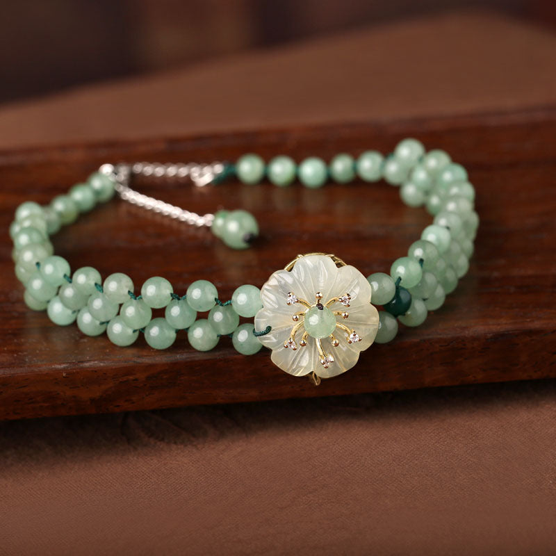【Aventurine】Floral Choker Necklace
