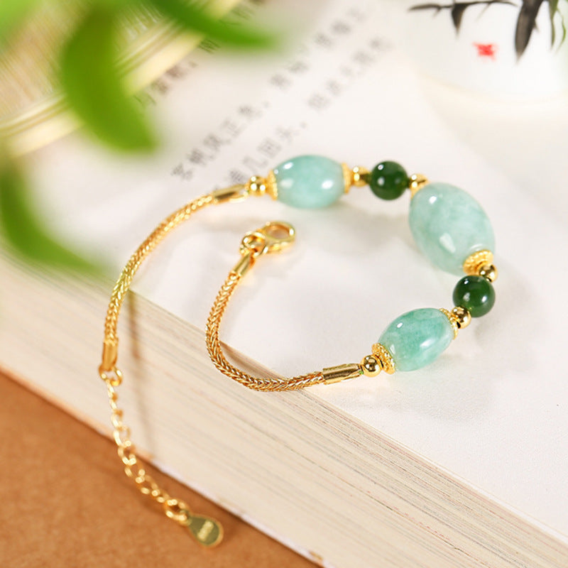 【Jadeite】S925 Silver Jade Jade Bracelet