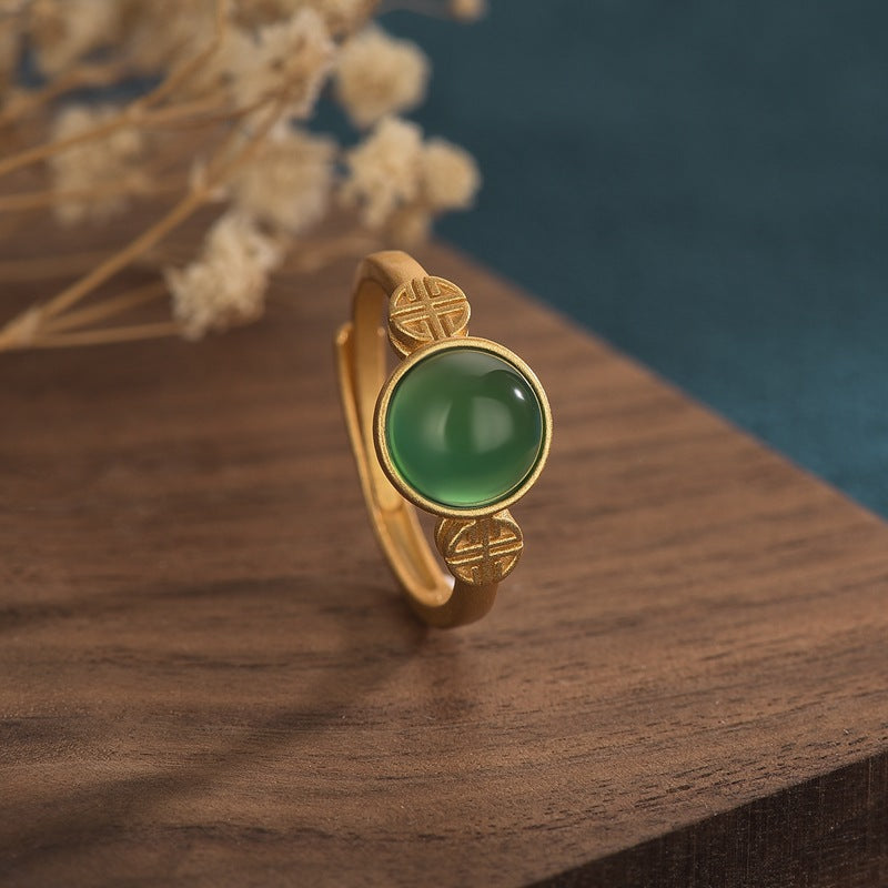 【Quartzite Jade】Geometric Jade Ring