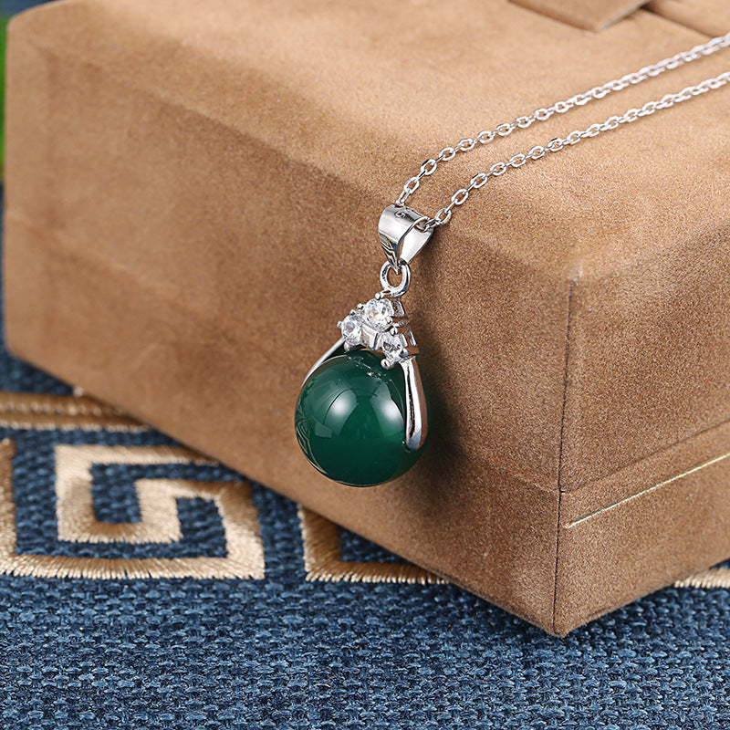 【Agate】Lucky Bead Jade Necklace