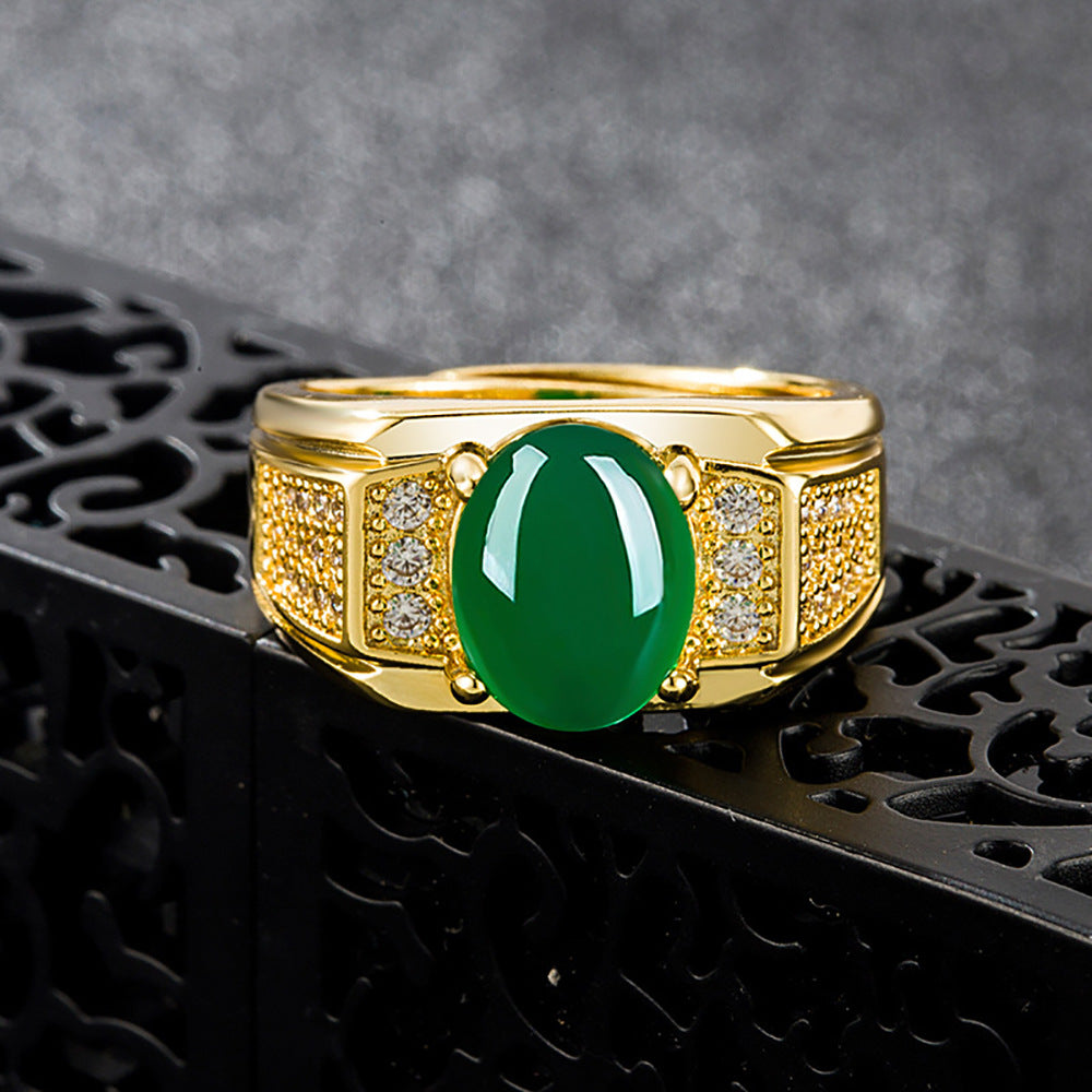 【Agate】Gemstone Green Agate Ring