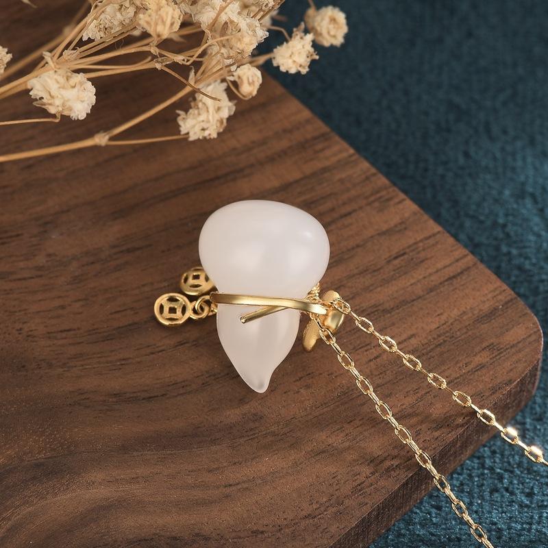 【Quartzite Jade】Gourd White Necklace