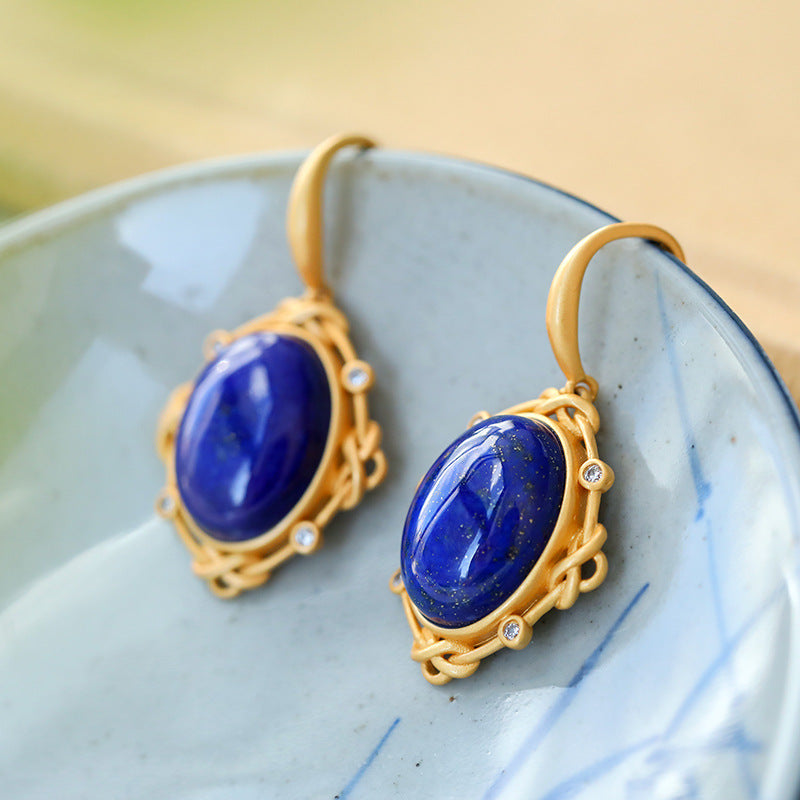 【Lapis Lazuli】S925 Silver Earrings
