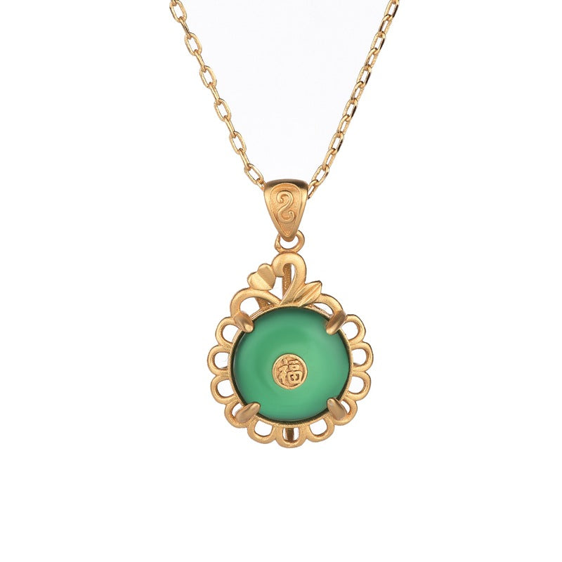【Quartzite Jade】Jade Circle Necklace