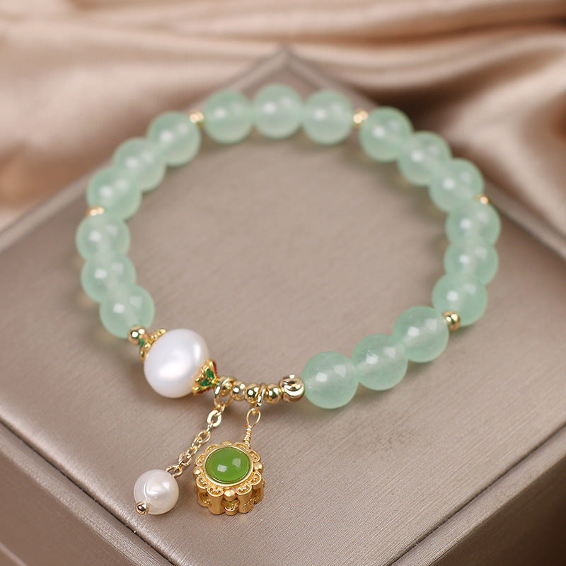 【Aventurine】Pearl Beaded Bracelet