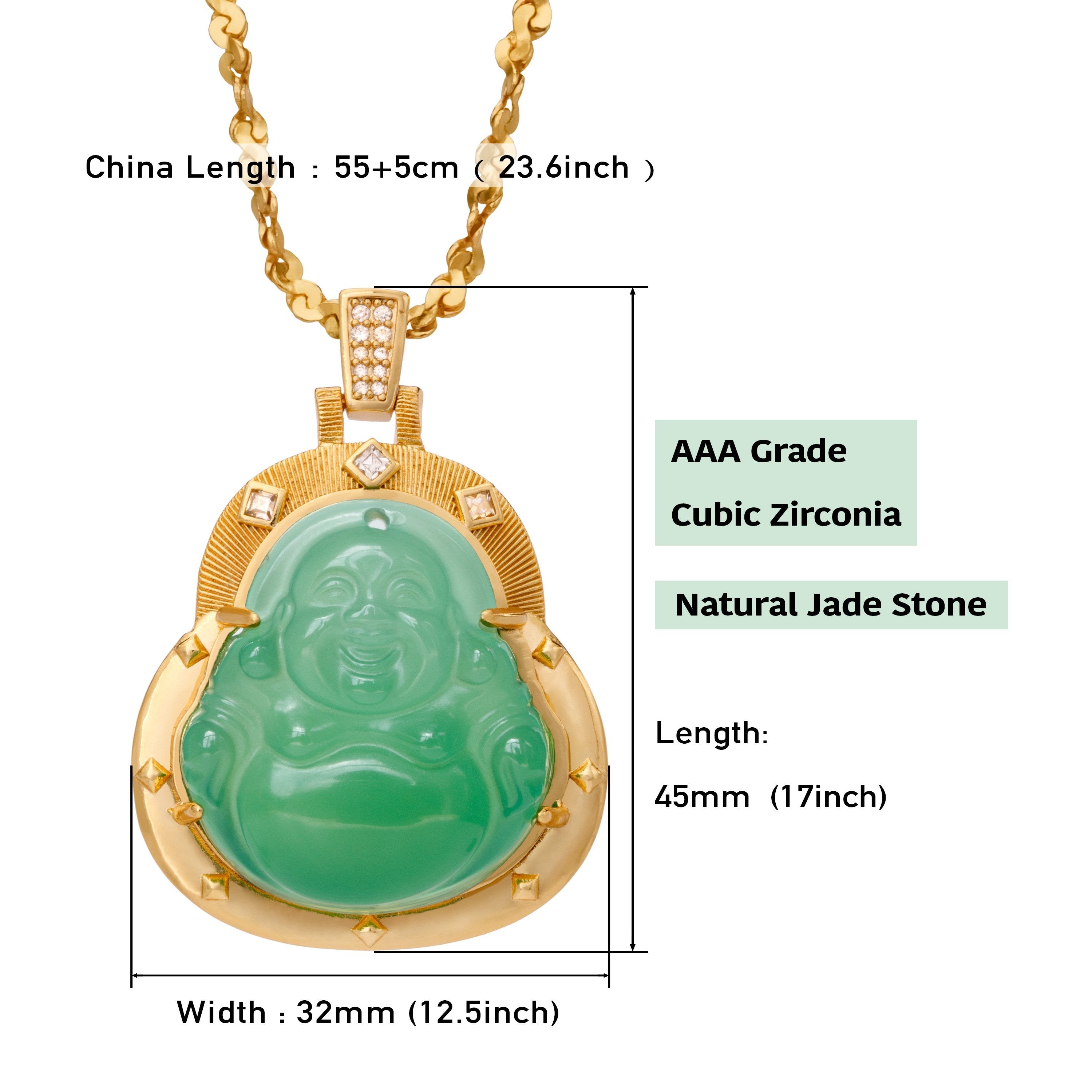 【Chalcedony】Rivets Jade Buddha Necklace
