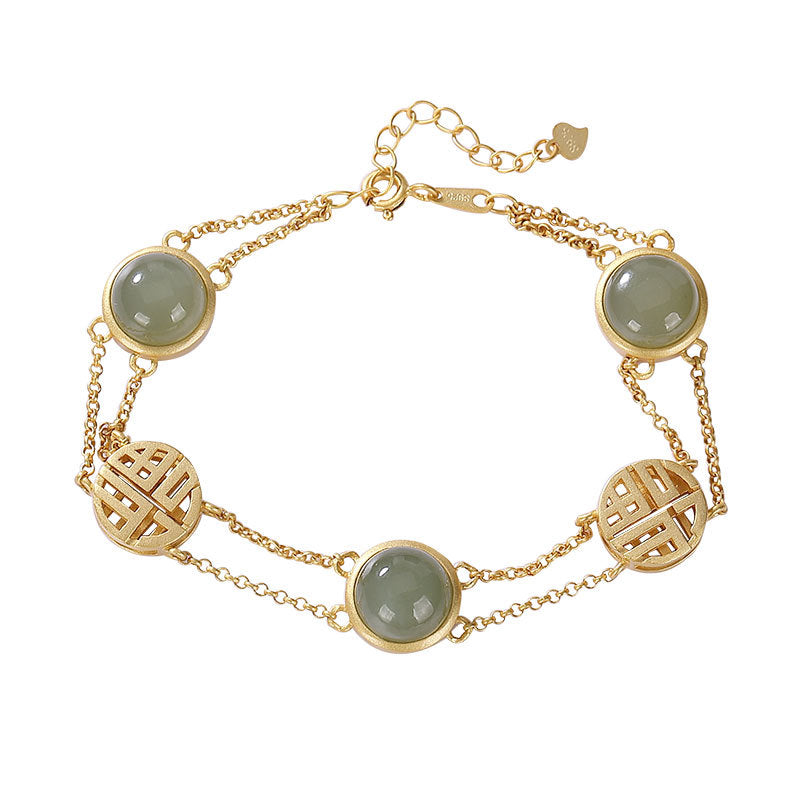 【Hetian Jade】Celadonish Jade Bracelet
