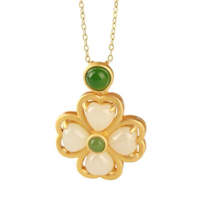 【Quartzite Jade】Lucky Clover Necklace