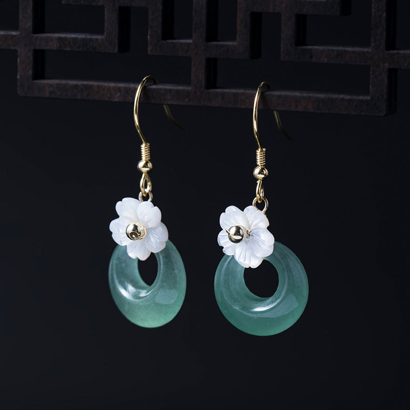 Hollow Out Aventurine Earrings