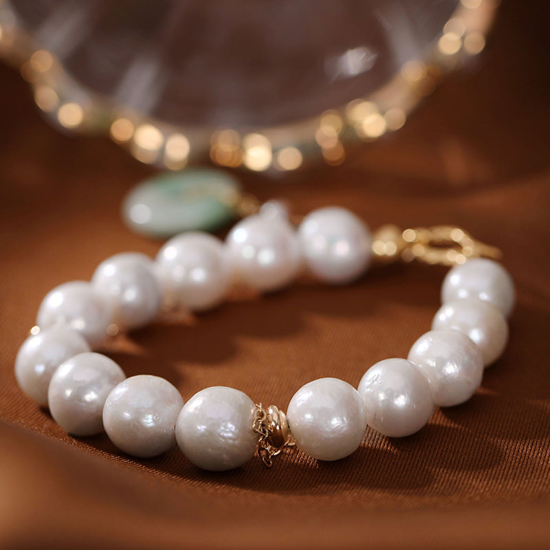 【Jadeite】Natural Pearl Jade Circle Bracelet
