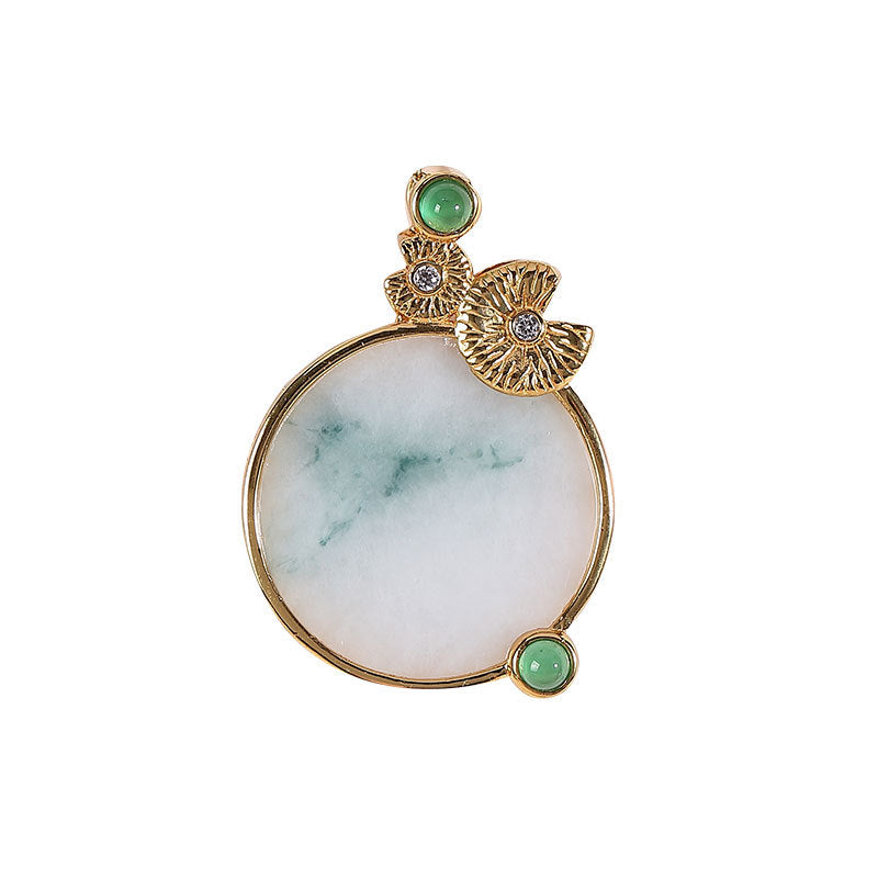 【Jadeite】S925 Silver Round Jade Necklace