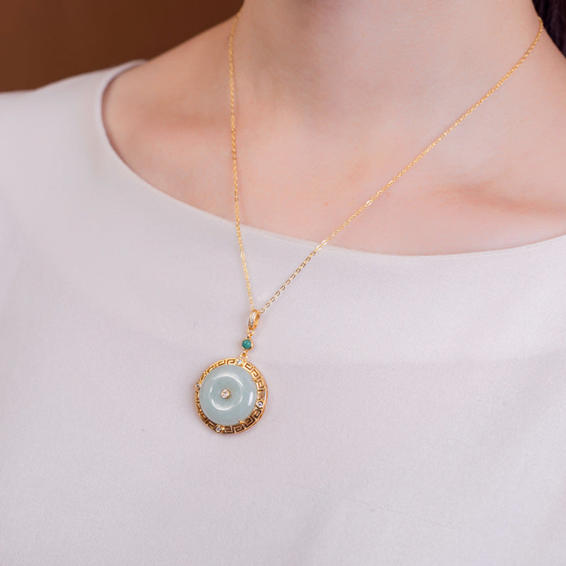 【Jadeite】S925 Jade Circle Necklace
