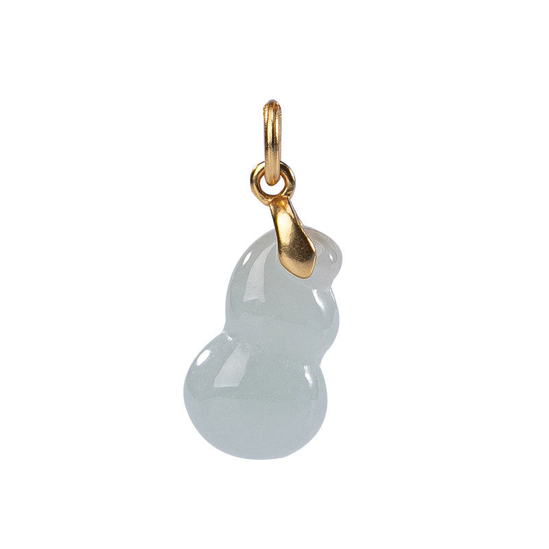 【Jadeite】S925 Silver Gourd Jade Necklace