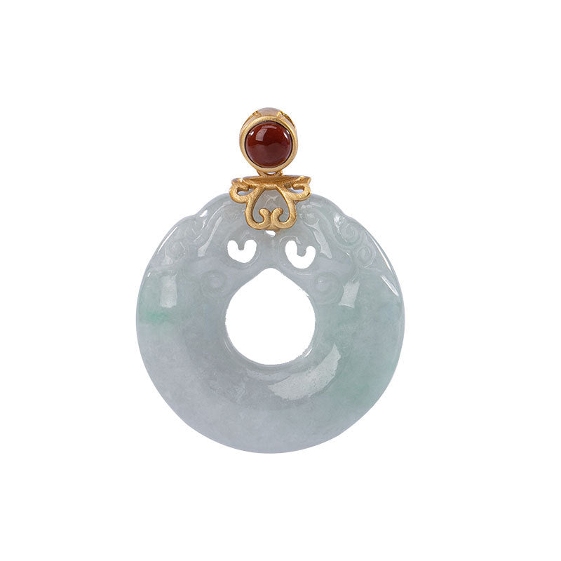 【Jadeite】S925 Silver Round Circle Jade Necklace