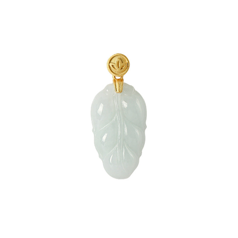 【Jadeite】S925 Silver Leaf Jade Necklace