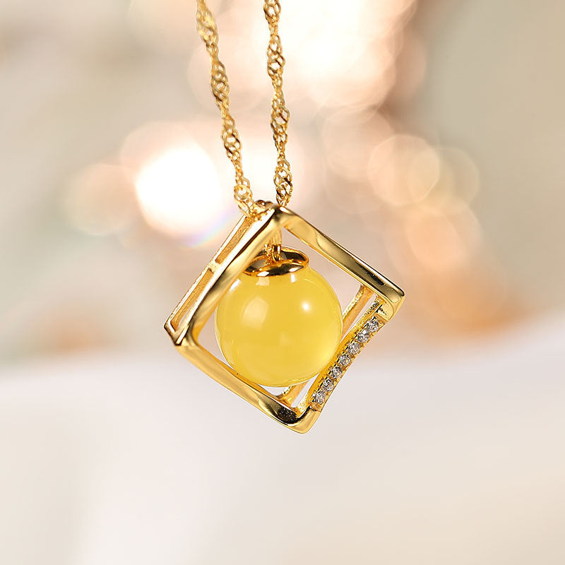 Geometric Beeswax Necklace