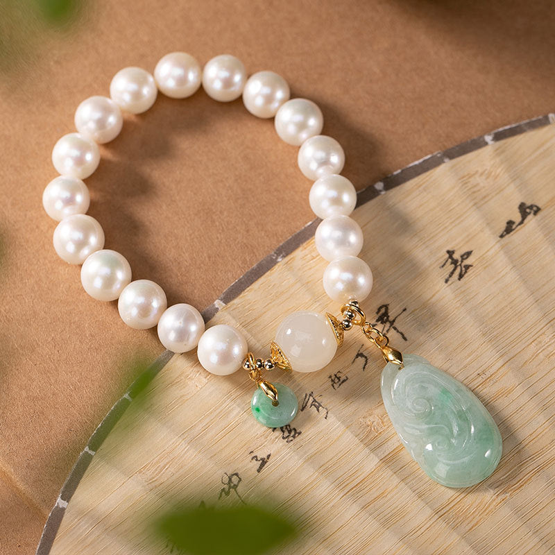 【Jadeite】Natural Pearl Bracelet