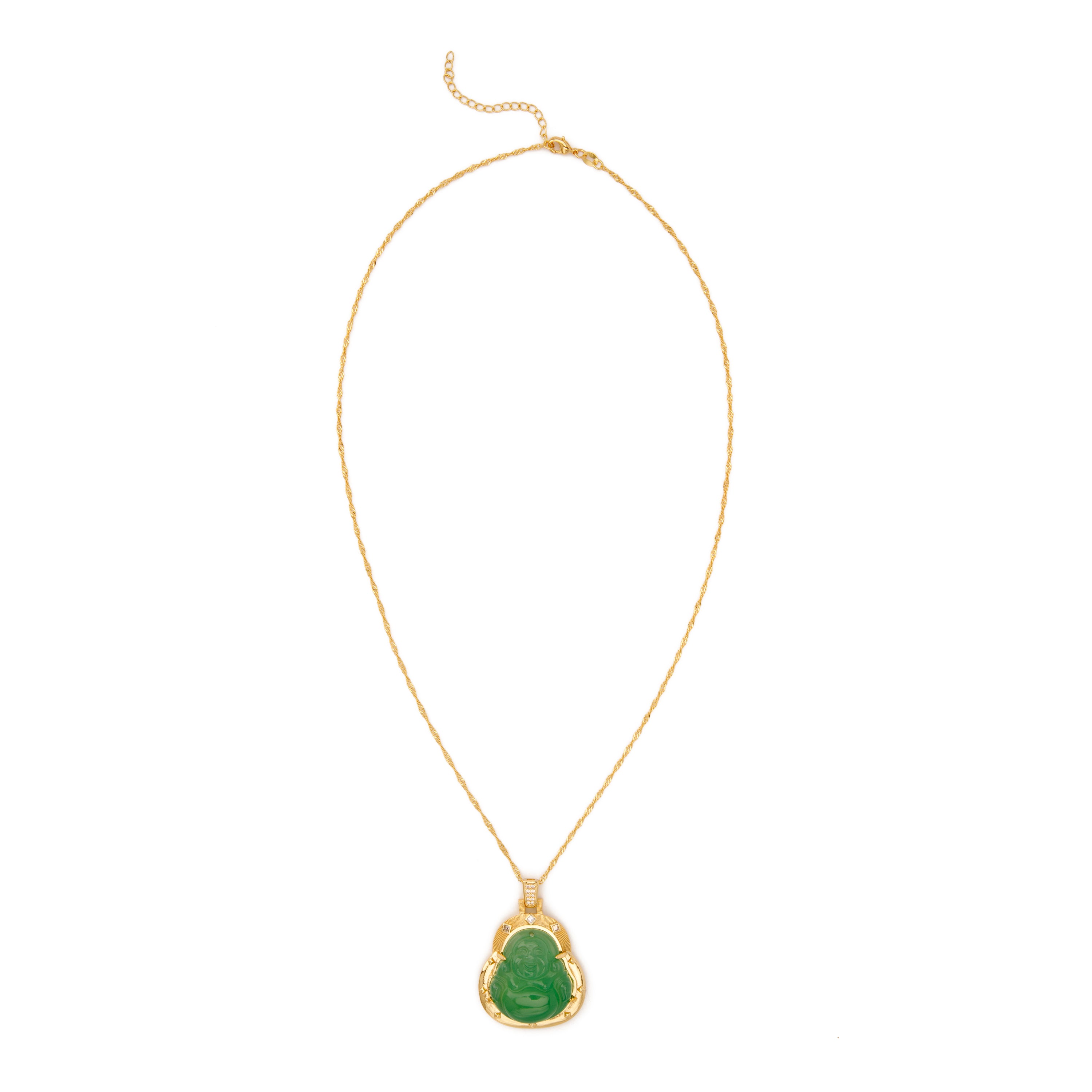 【Chalcedony】Rivets Jade Buddha Necklace