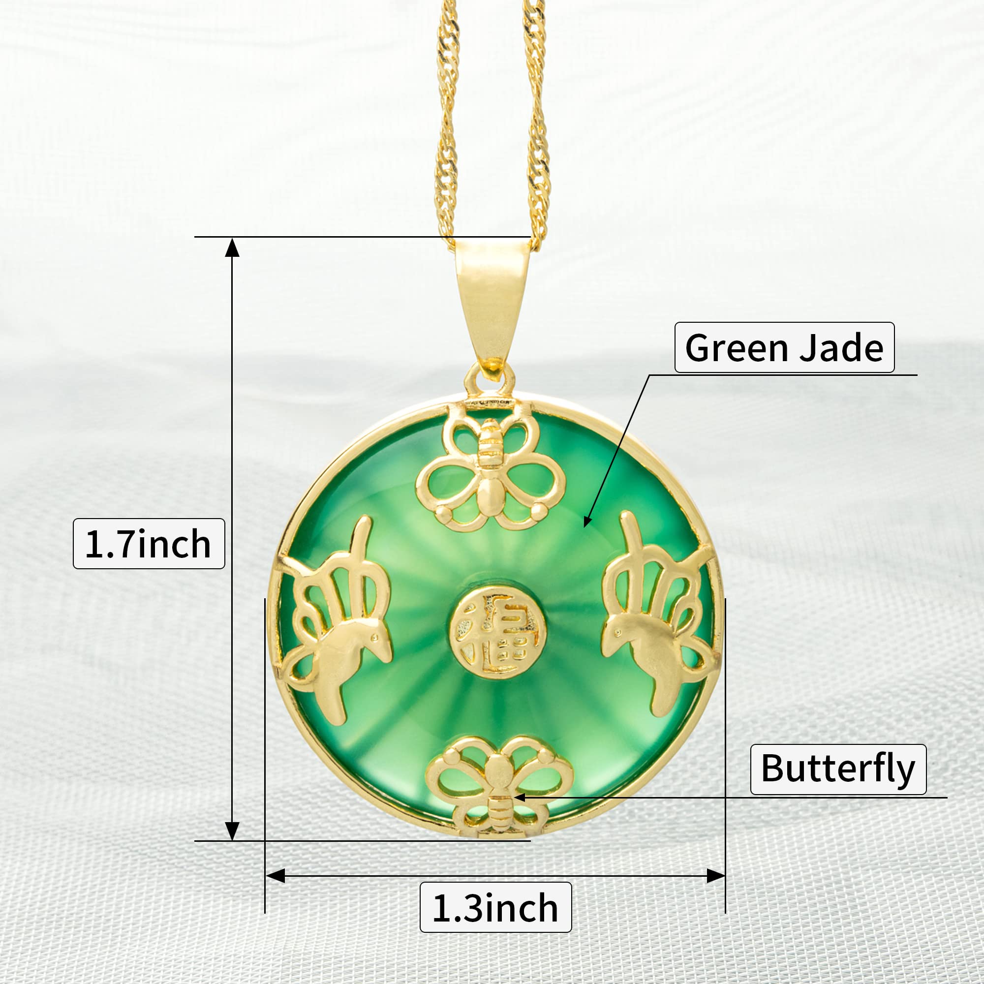 【Agate】Butterfly Jade Circle Necklace