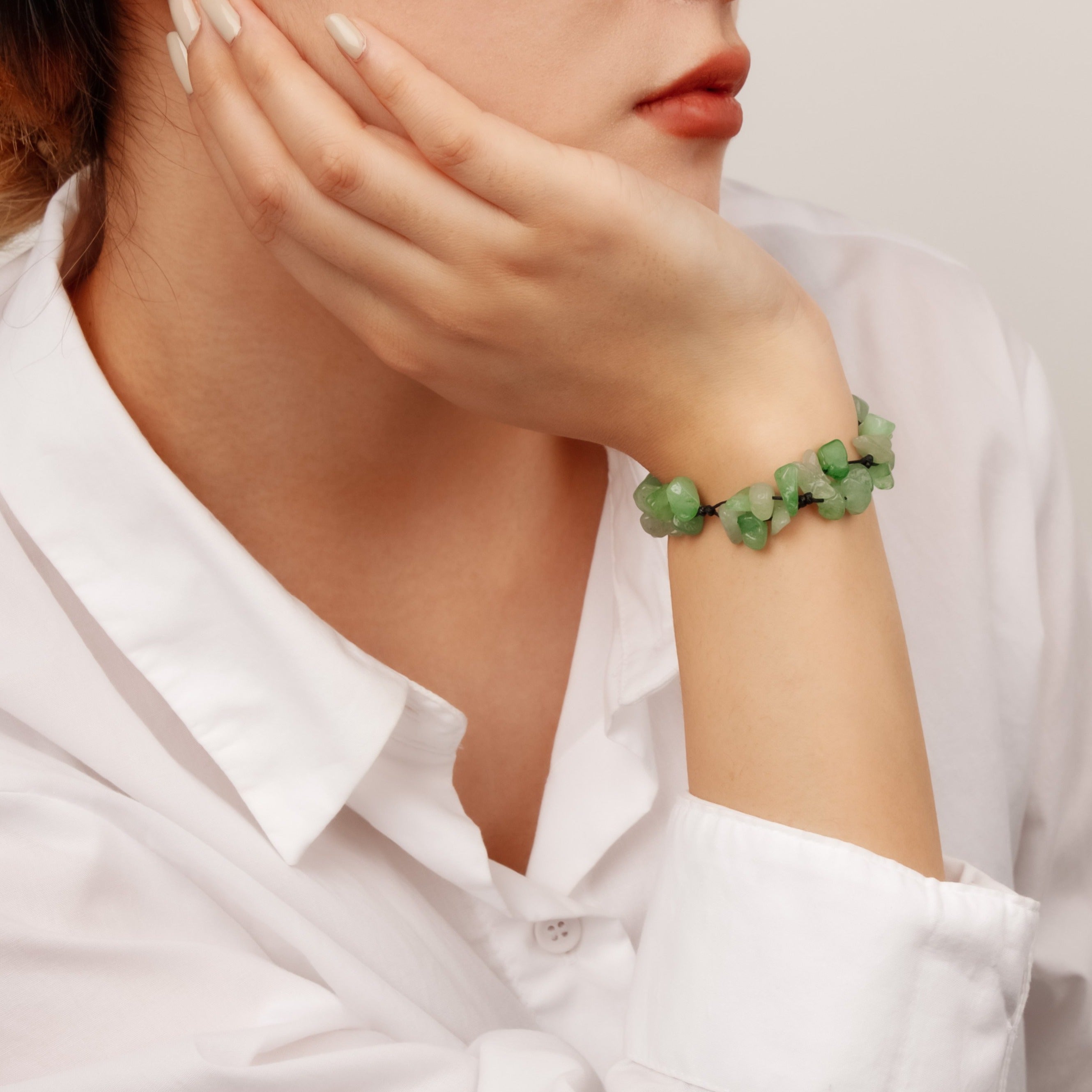 【Aventurine】Floral Jade Bracelet