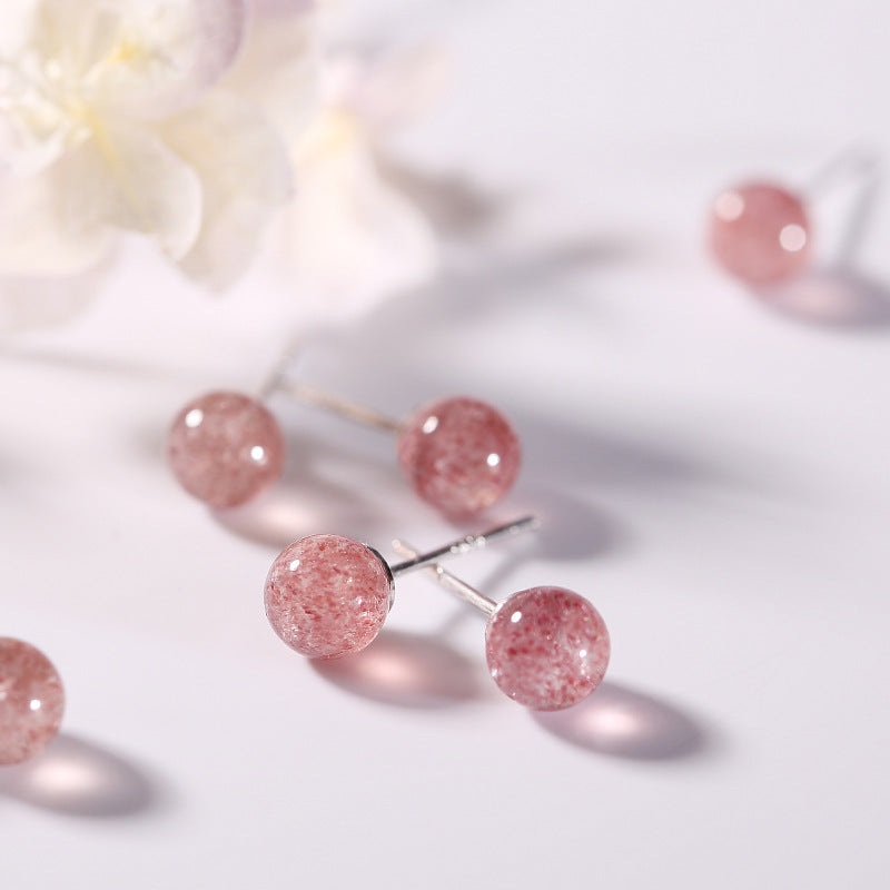Rose Quartz Bead Earrings