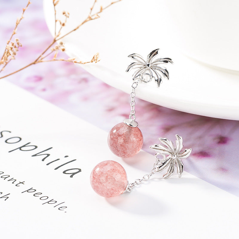 Floral Rose Quartz Earrings