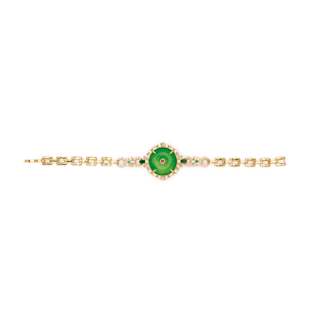 【Agate】Jade Circle Chrysoparse Bracelet