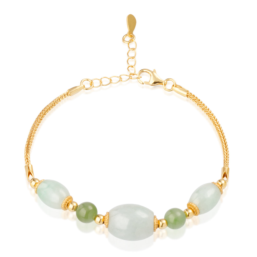 【Jadeite】S925 Silver Jade Jade Bracelet
