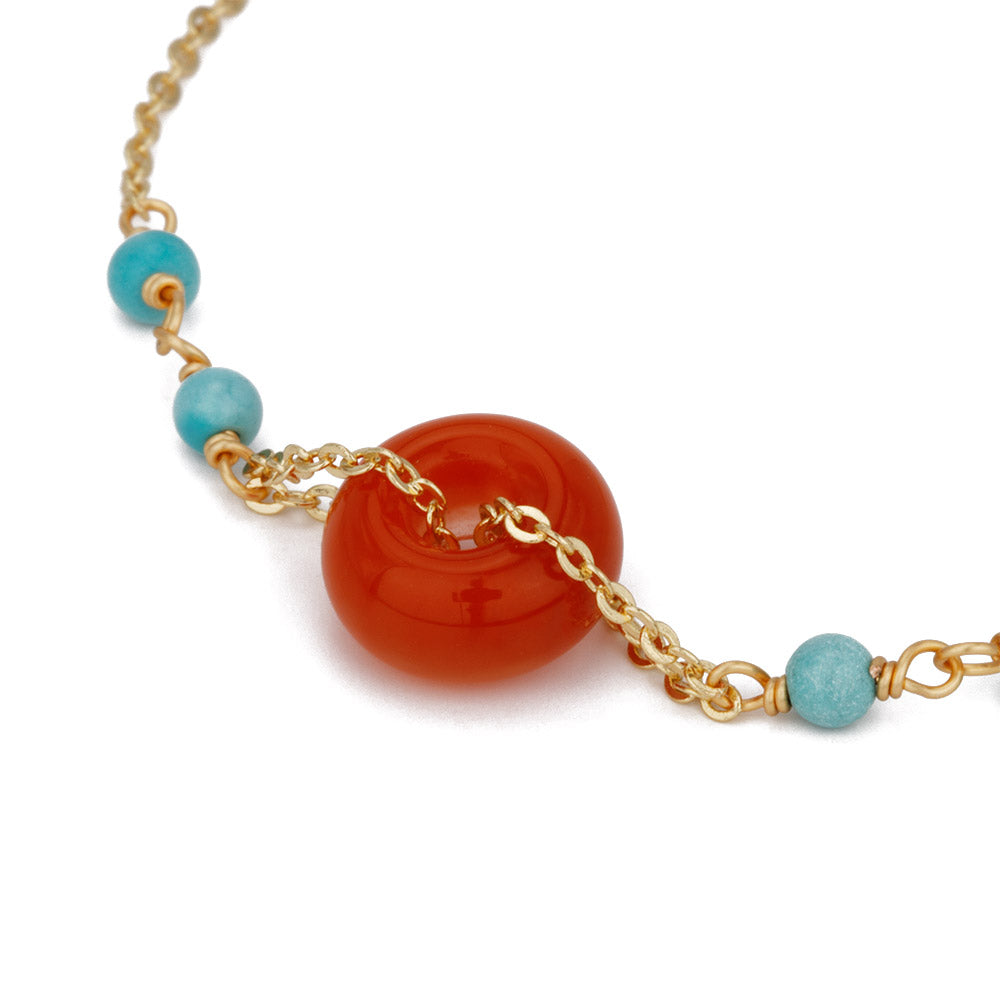 Boho Turquoise Carnelian Bracelet