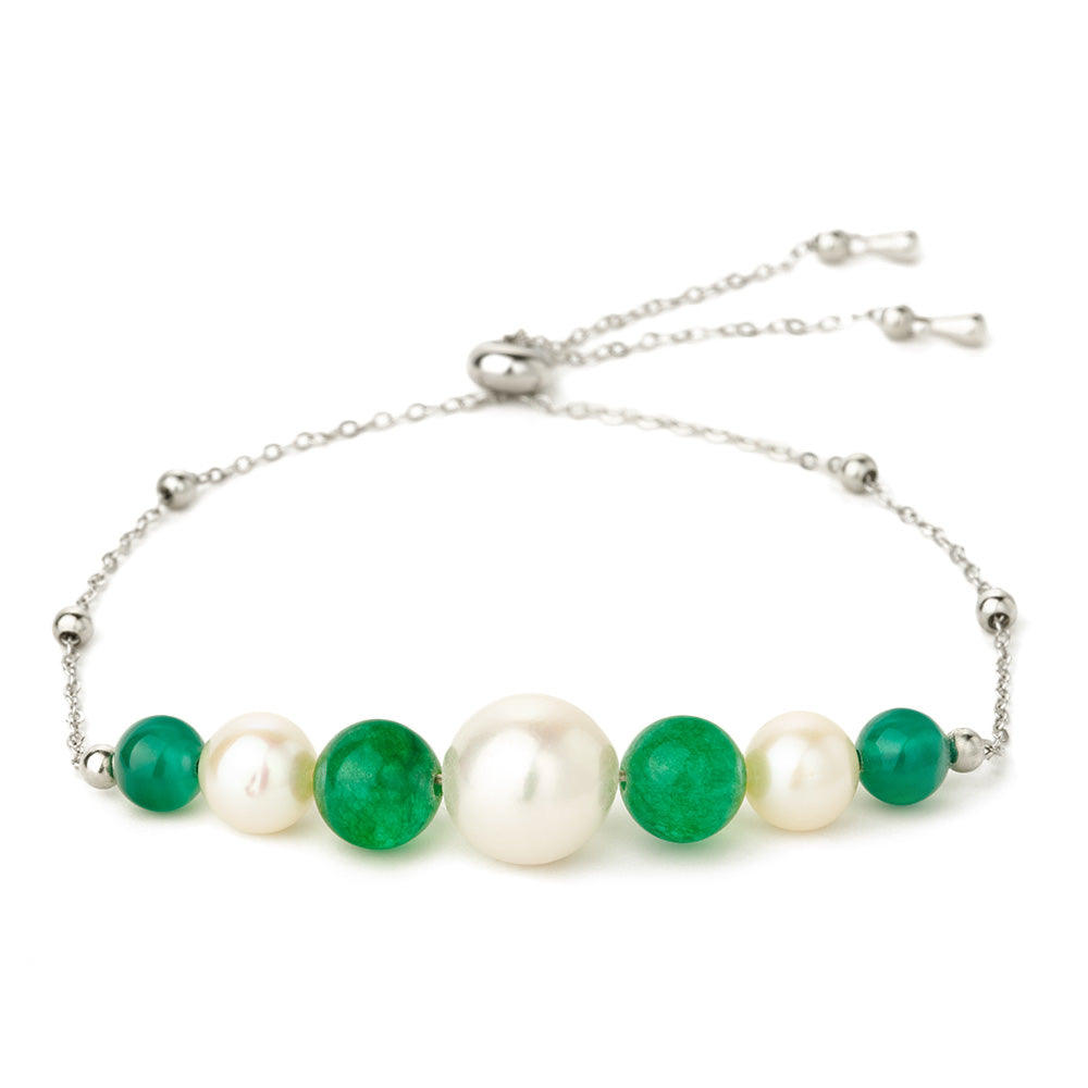 【Chalcedony】Natural Pearl Jade Bracelet