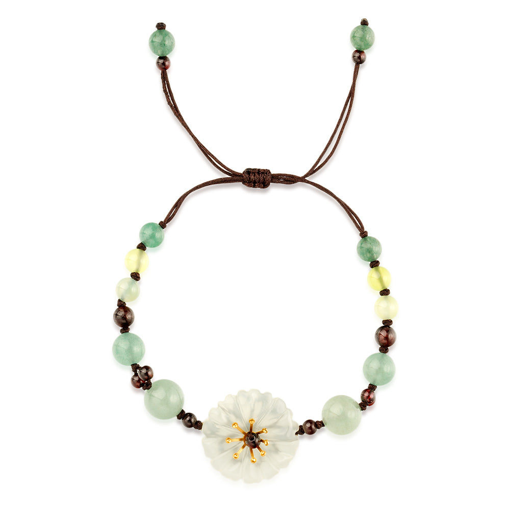 【Aventurine】Floral Woven Bracelet
