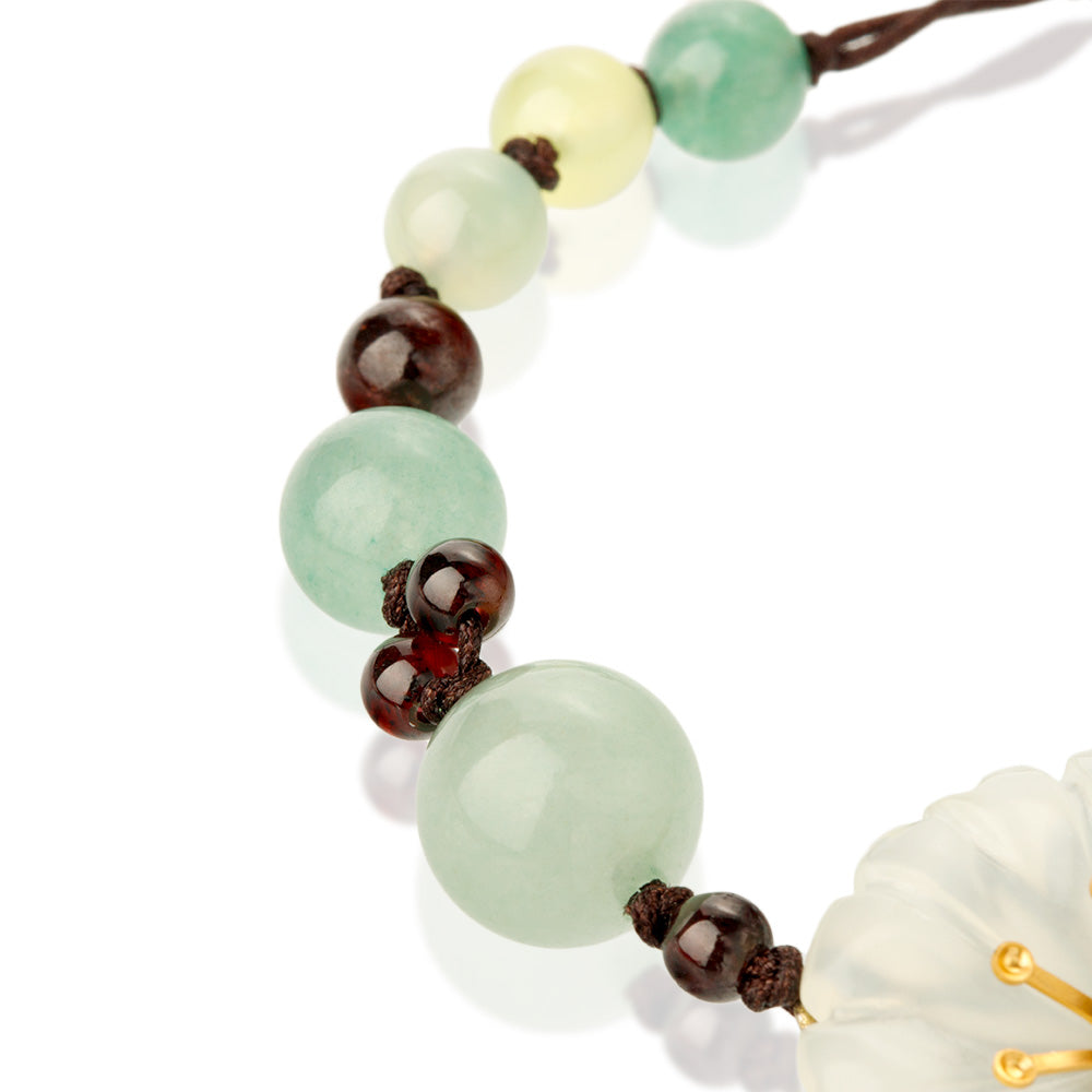 【Aventurine】Floral Woven Bracelet