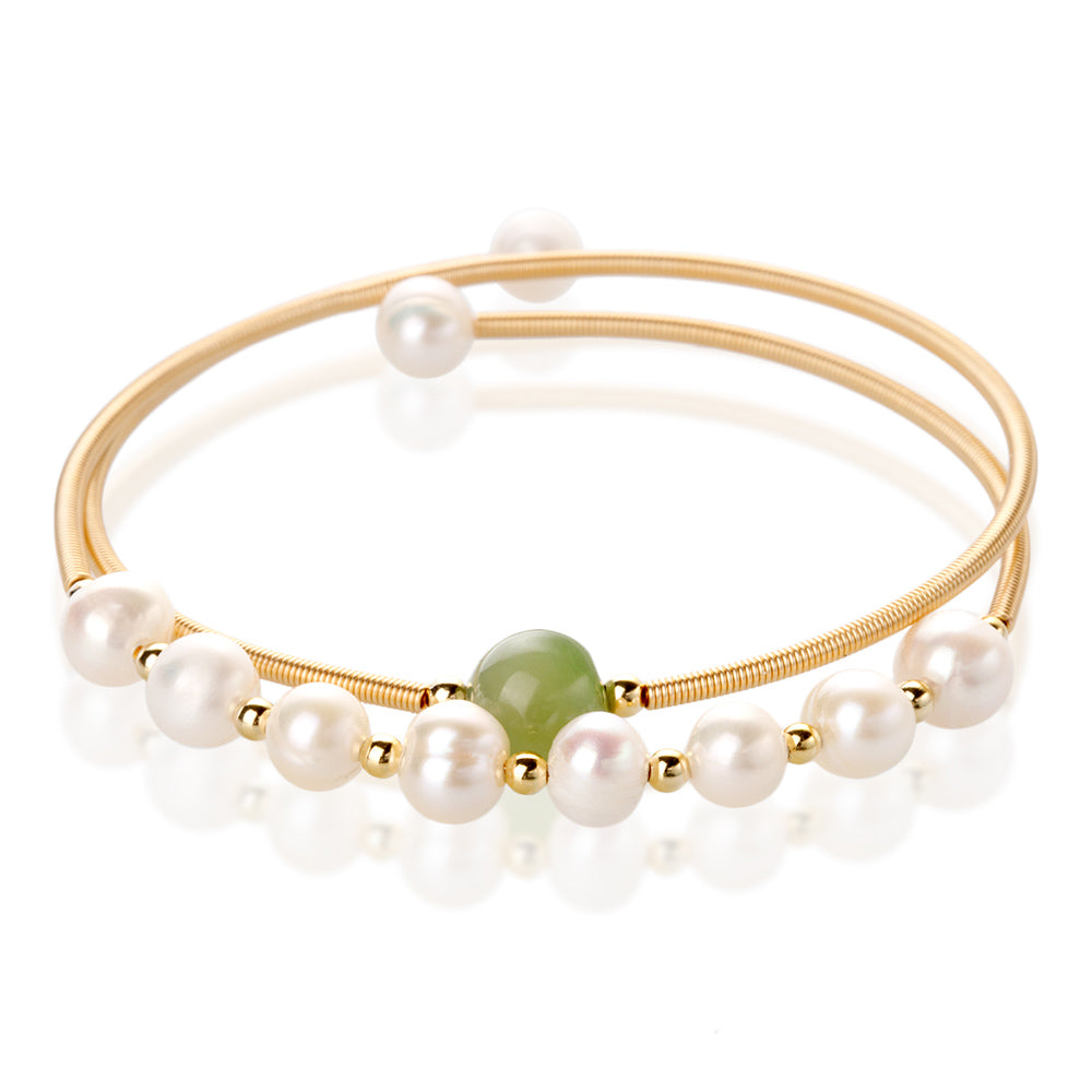 【Hetian Jade 】Pearl Jade Bracelet