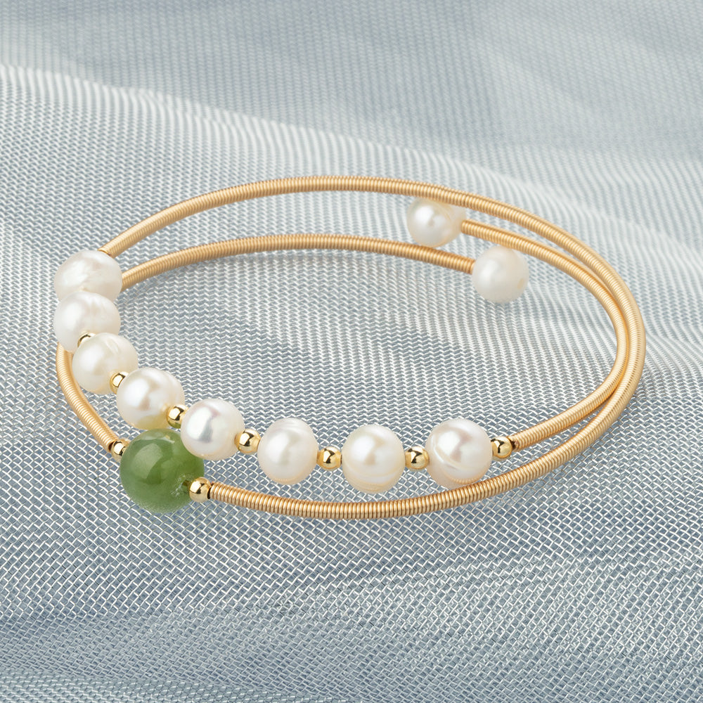 【Hetian Jade 】Pearl Jade Bracelet