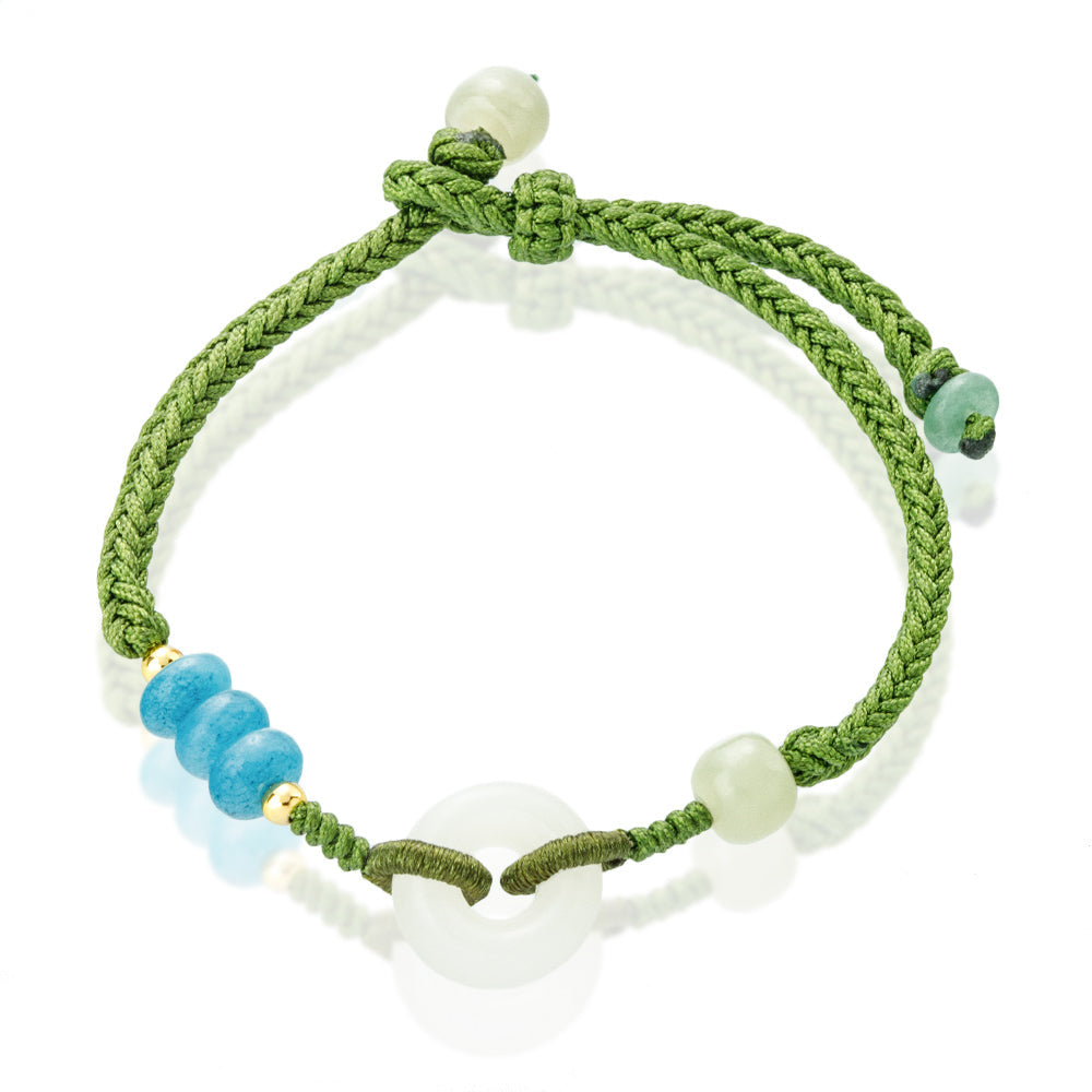 [Hetian Jade] Green Woven Bracelet