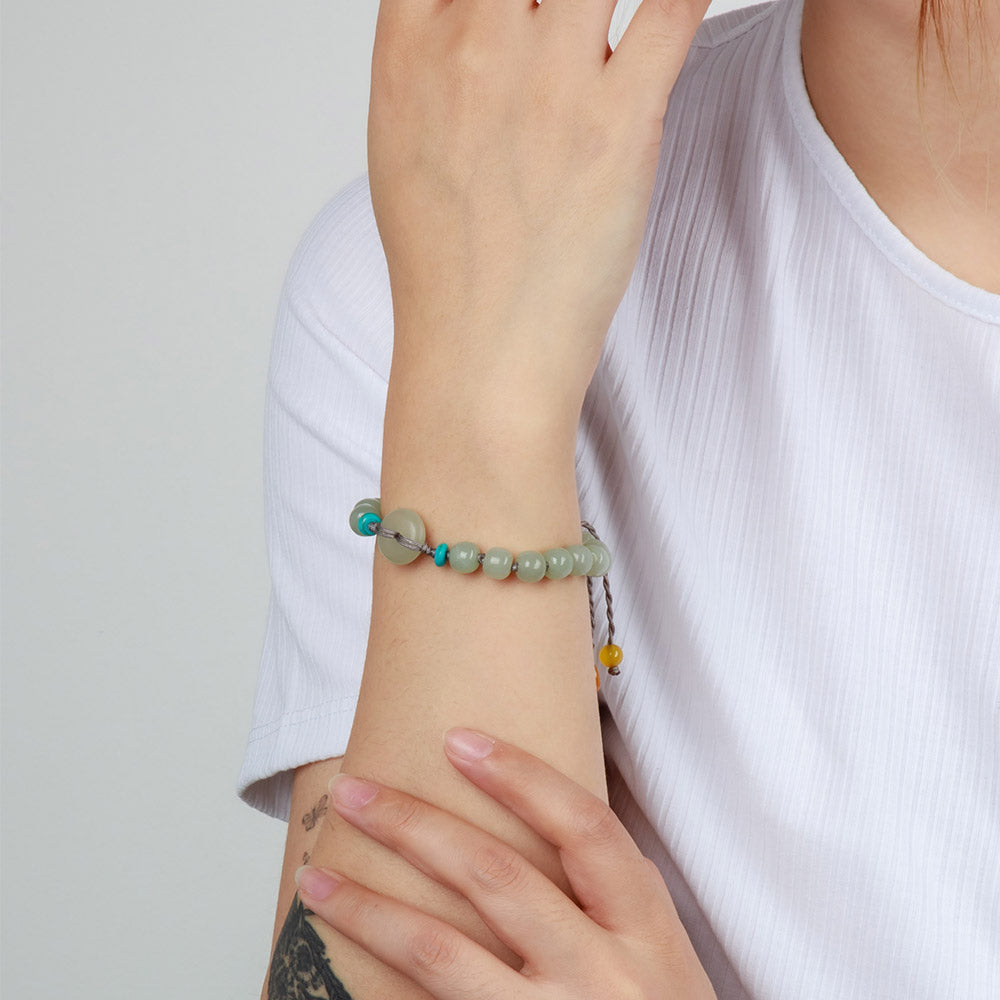 【Celadonish Jade】Jade Circle Bracelet