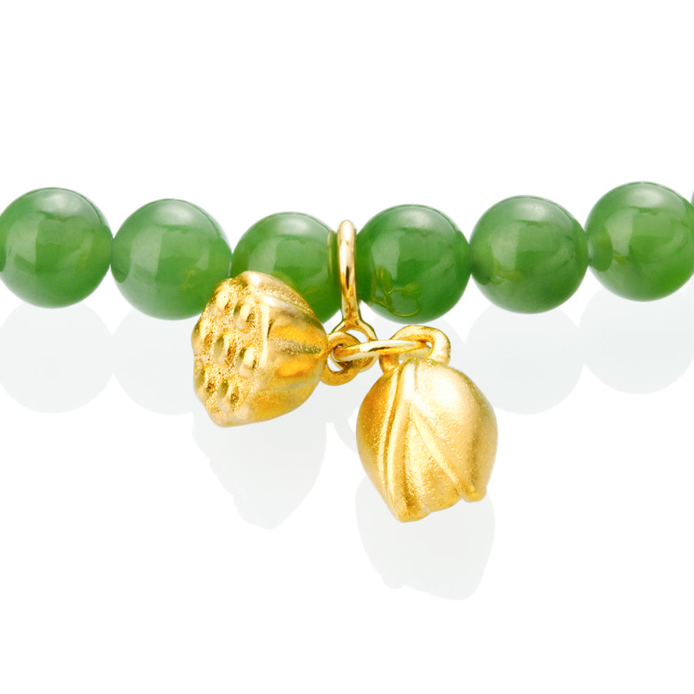 [Hetian Jade] Beaded Charm Bracelet