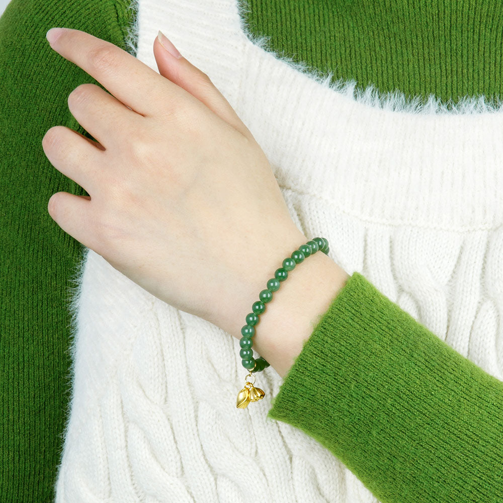 [Hetian Jade] Beaded Charm Bracelet
