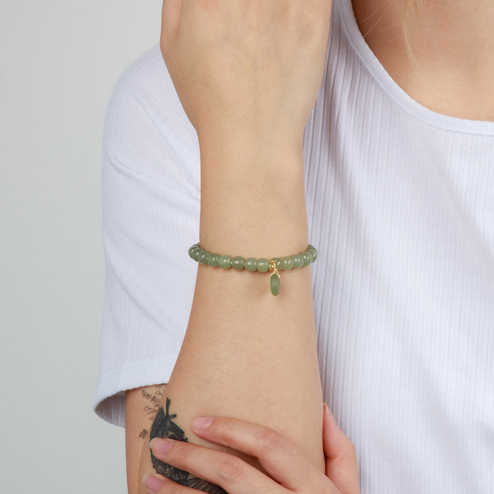 【Celadonish Jade】Jade Circle Bracelet