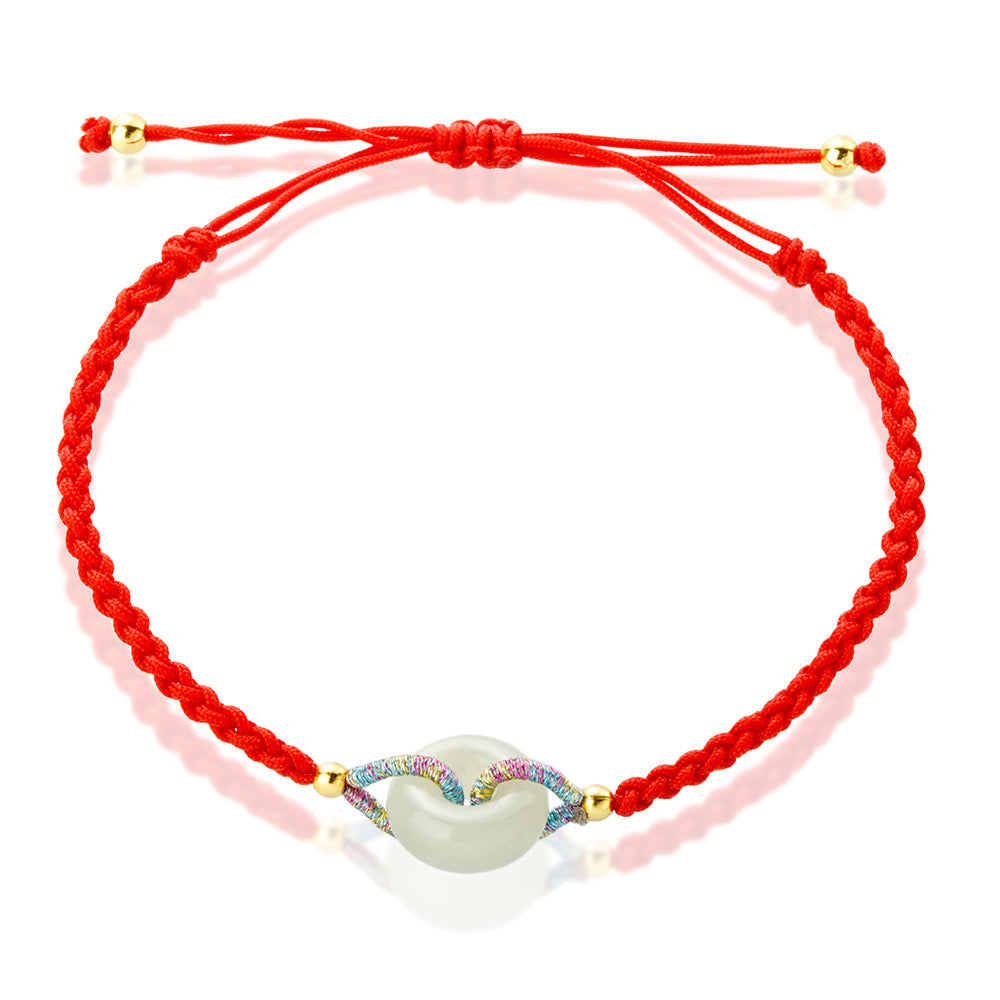 [Hetian Jade] Jade Circle Woven Bracelet