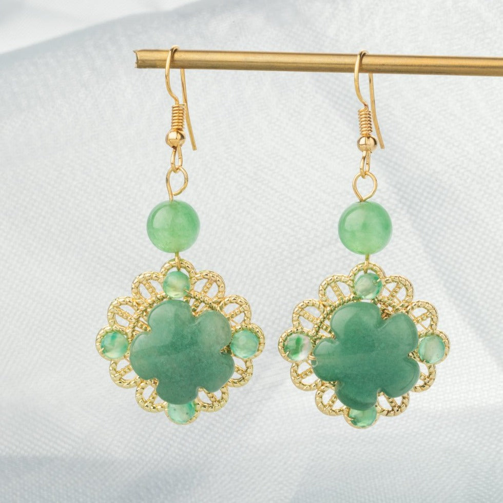 【Aventurine】Hollow Out Earrings
